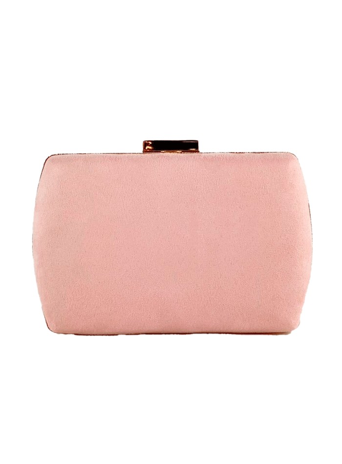 Evening clutch bag in suede with golden edges