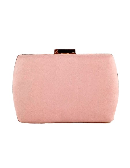 Evening clutch bag in suede with golden edges