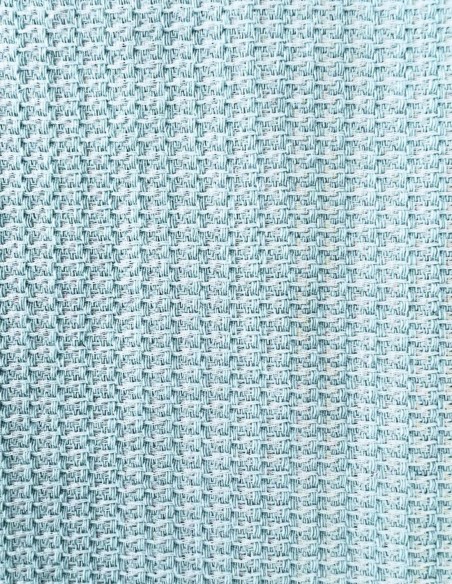 Short blue party dress with print.