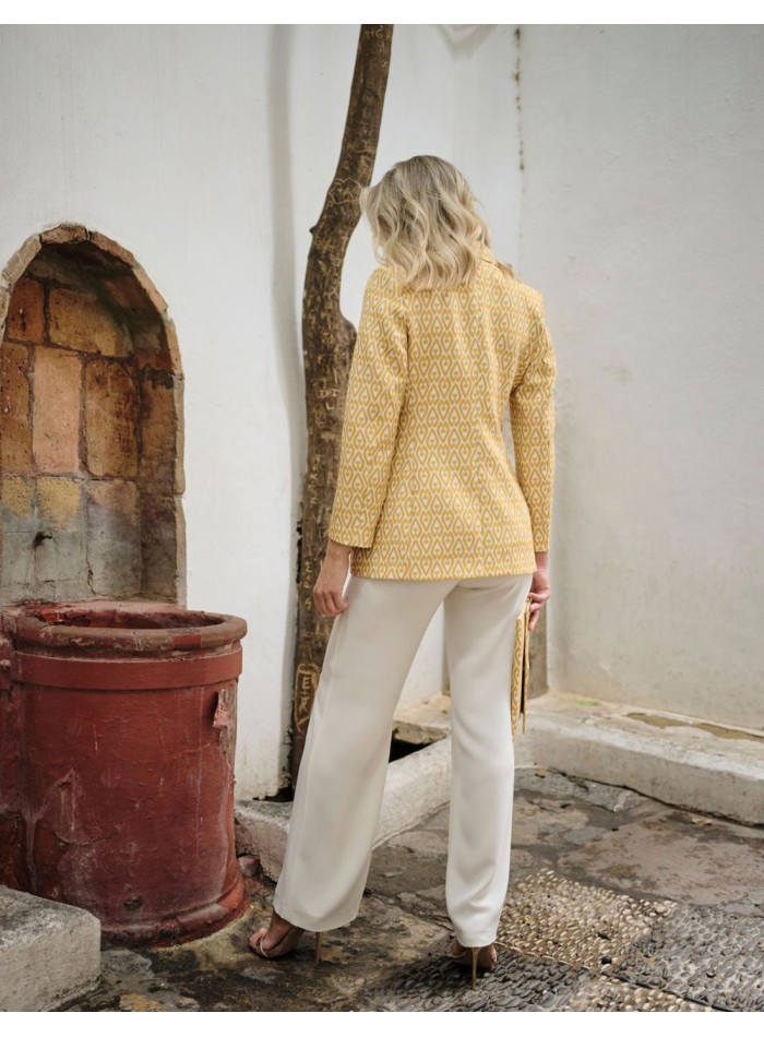 Printed suit jacket with button