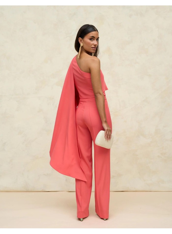 Top de fiesta color coral para eventos.