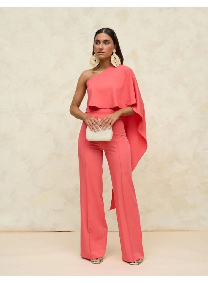 Top de fiesta rosa para primavera verano.