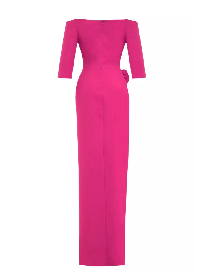 Vestido de fiesta largo con escote bandeau y...