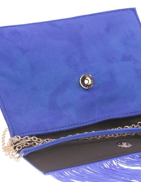 Cartera de mano de antelina con flecos