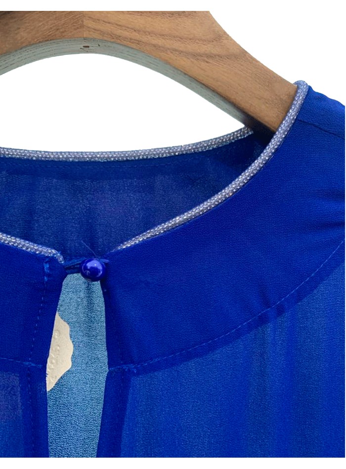 Asymmetrical multiposition chiffon guest cape Maxi