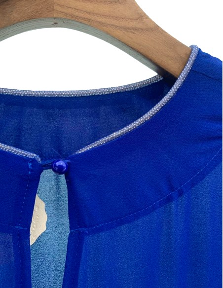 Cape invitée asymétrique en mousseline de soie multipositions Maxi