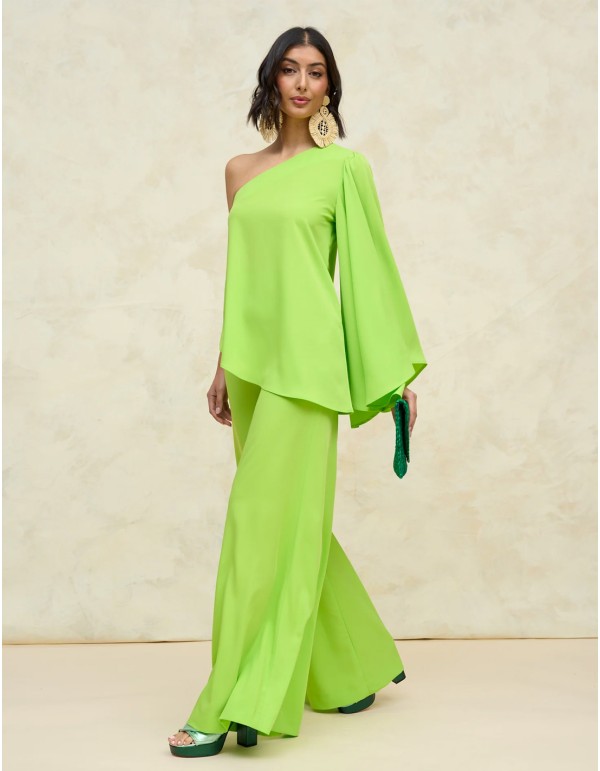 Pantalón de fiesta de pata de elefante y tiro alto