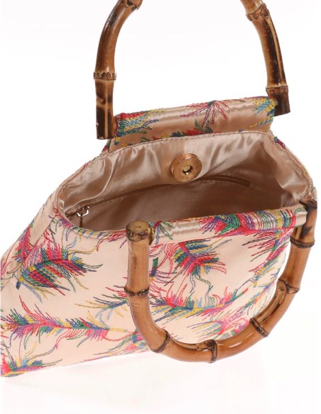 Bolso satinado bordado