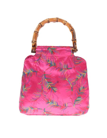 Bolso satinado bordado