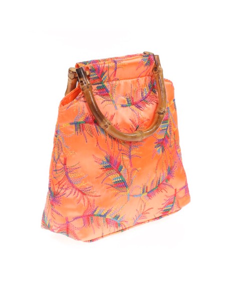 Bolso satinado bordado