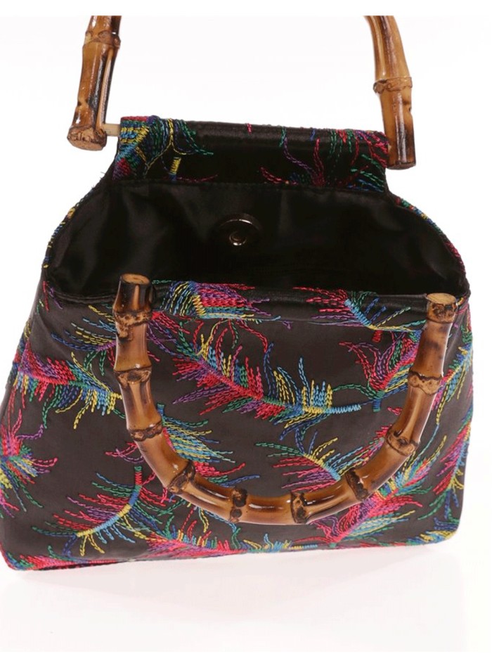 Bolso satinado bordado