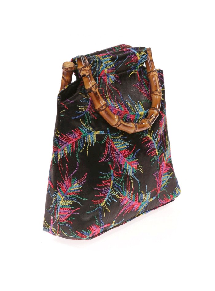 Bolso satinado bordado