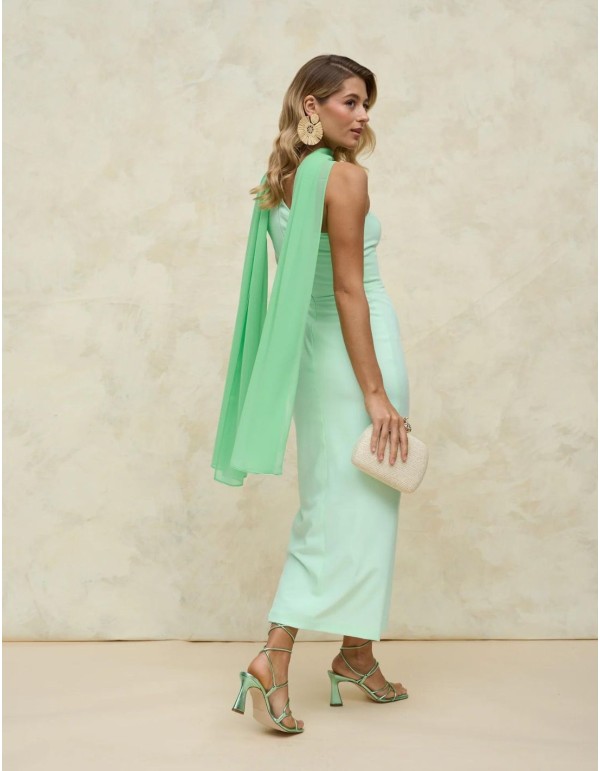 Asymmetric midi party dress. 2