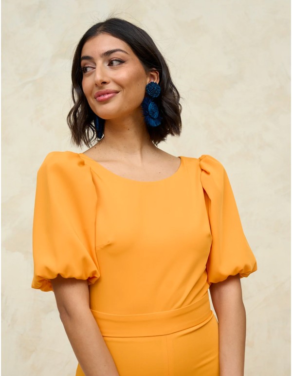 Mono de fiesta con manga abullonada 2