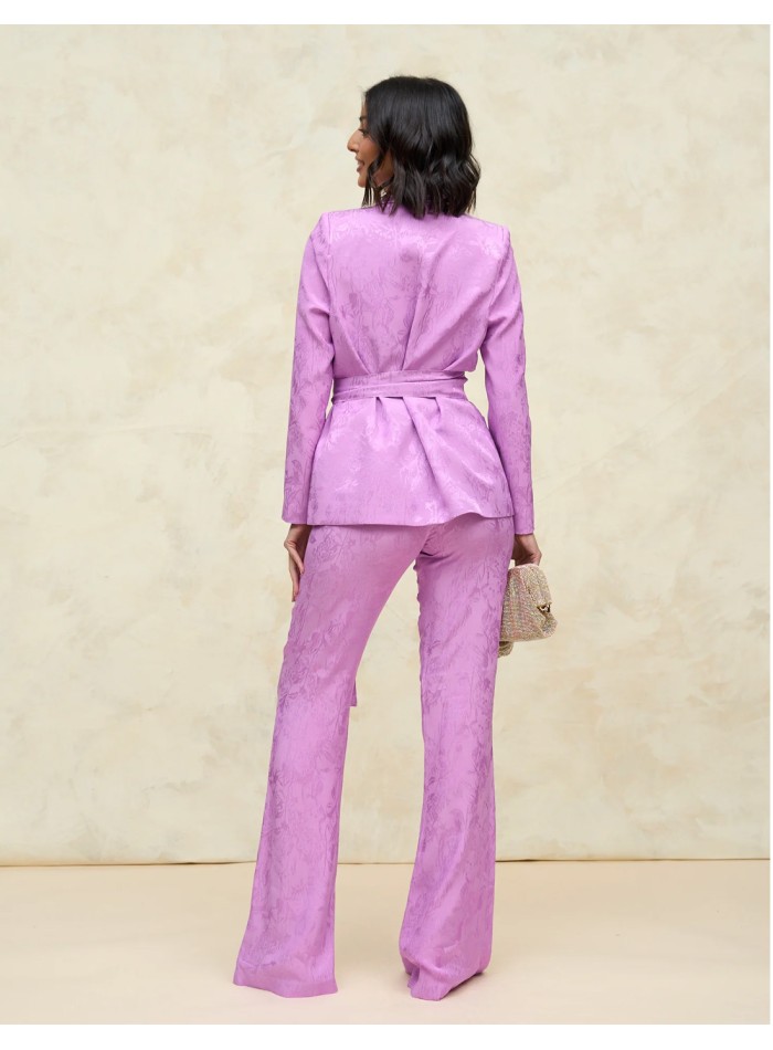 Chaqueta de fiesta estilo blazer con cinturón lazada para invitada