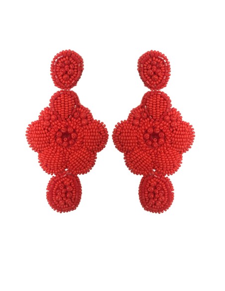 Maxi pendientes de fiesta bordados con cristales