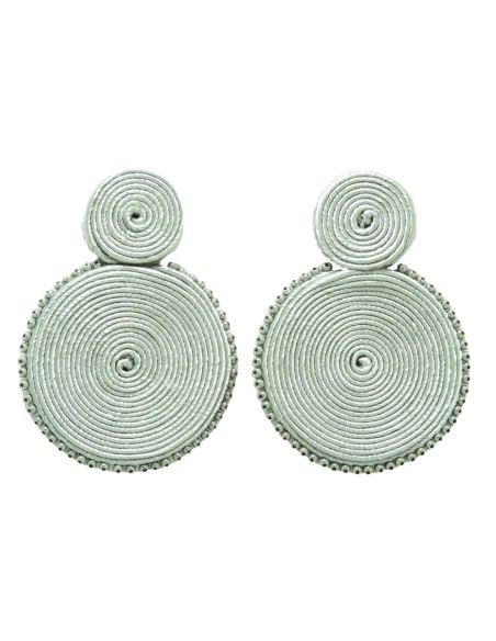 Boucle d'oreilles rondes avec cristaux et cordon en spirale