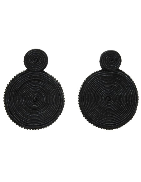 Boucle d'oreilles maxi party en forme de spirale noire