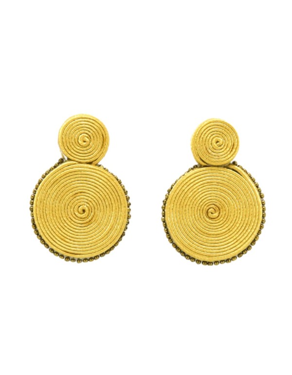 Mini party earrings with cord in spiral shape