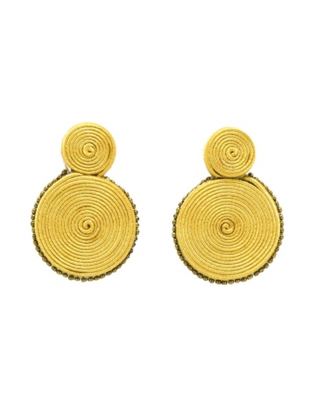 Mini pendientes de fiesta con cordón es forma de espiral