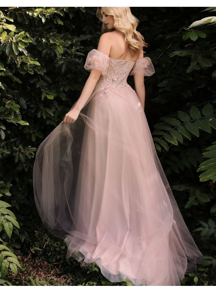Robe longue de fête en tulle avec corset et...