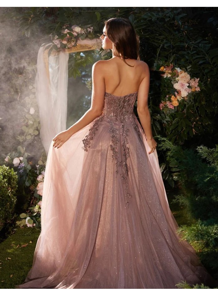 Vestido de fiesta largo con escote cruzado y...