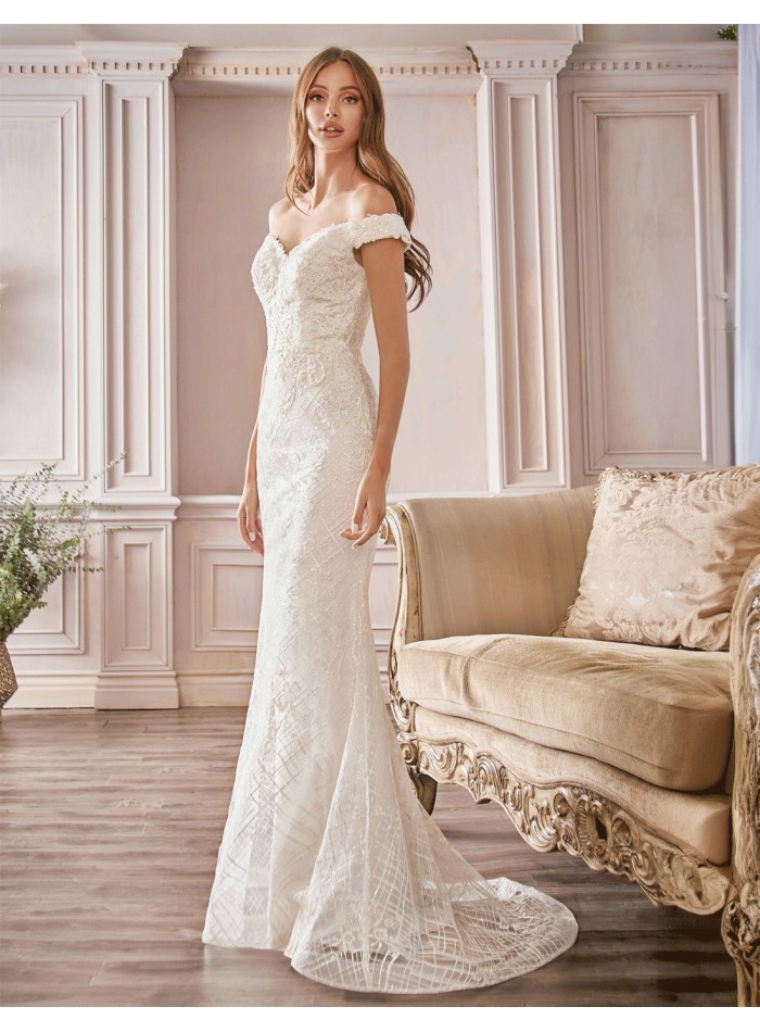 Robe de mariée coupe sirène avec encolure bandeau