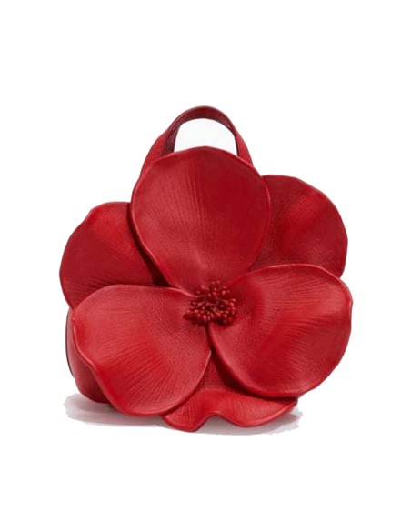 Faux leather 3D flower handbag for guests