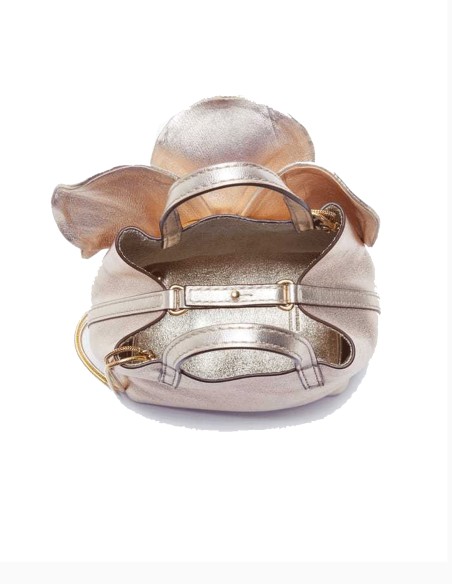 Pochette en faux cuir avec fleurs en 3D pour les invités