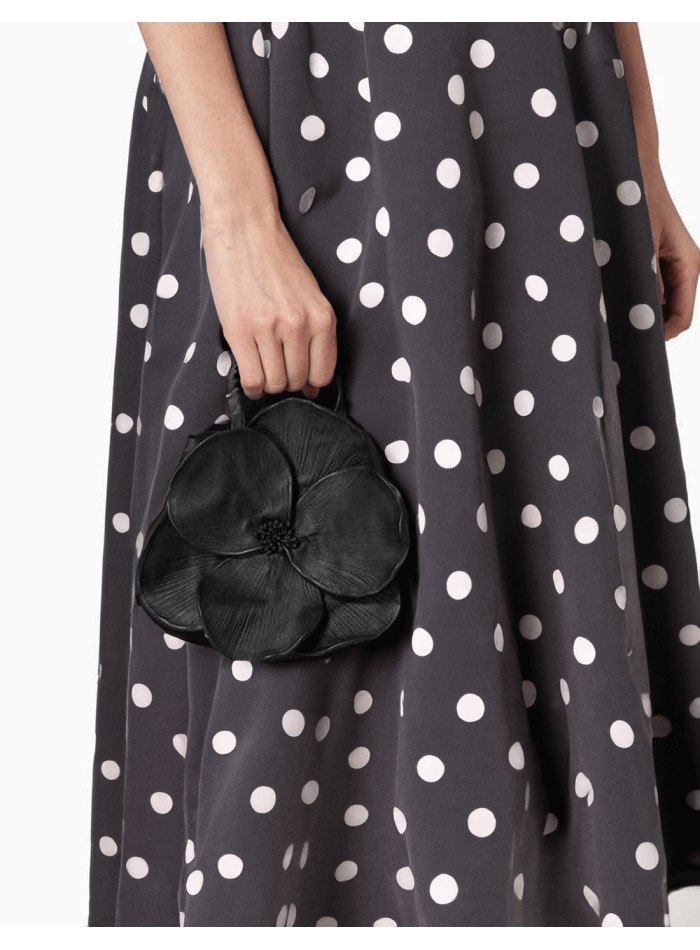 Faux leather 3D flower handbag for guests