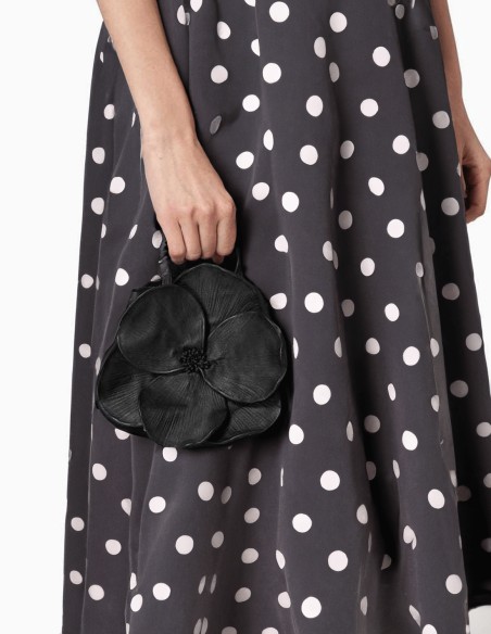 Faux leather 3D flower handbag for guests