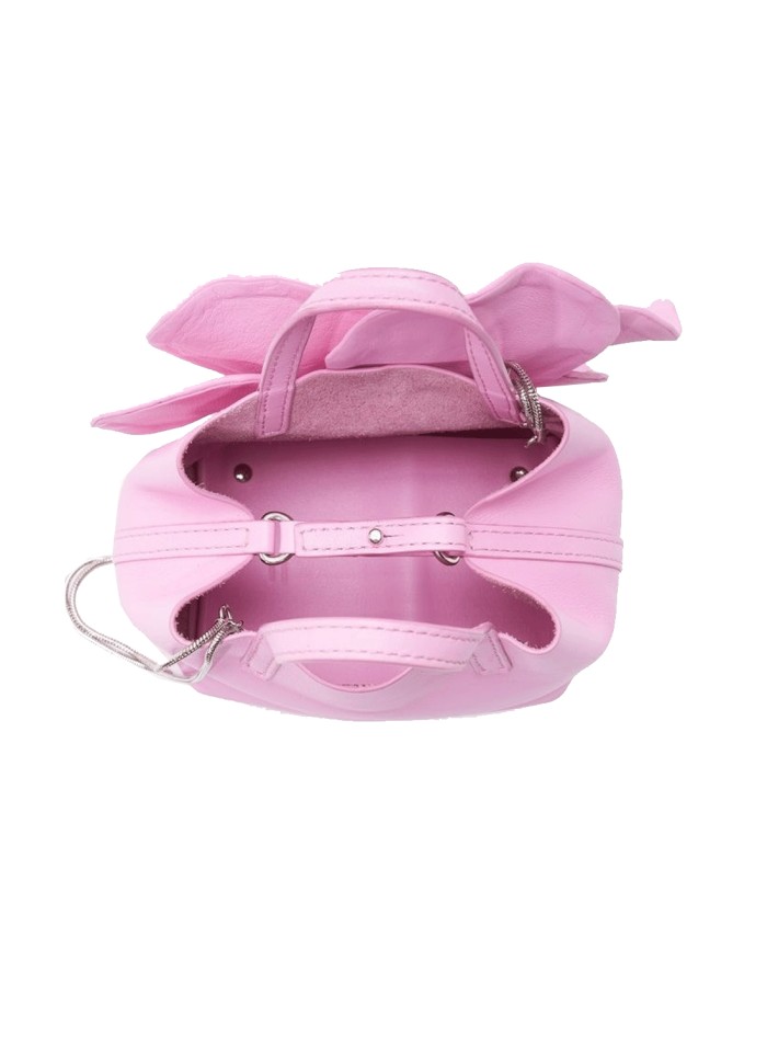 Bolso de mano con flor en 3D de piel sintética...