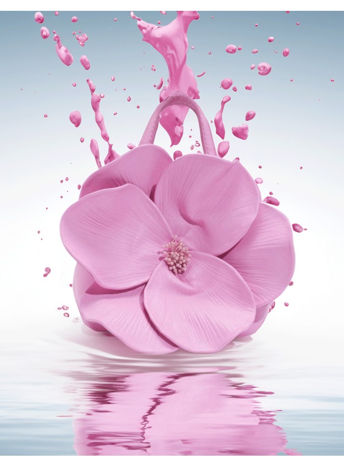 Pochette en faux cuir avec fleurs en 3D pour...