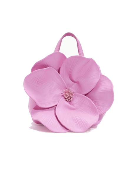 Bolso de mano con flor en 3D