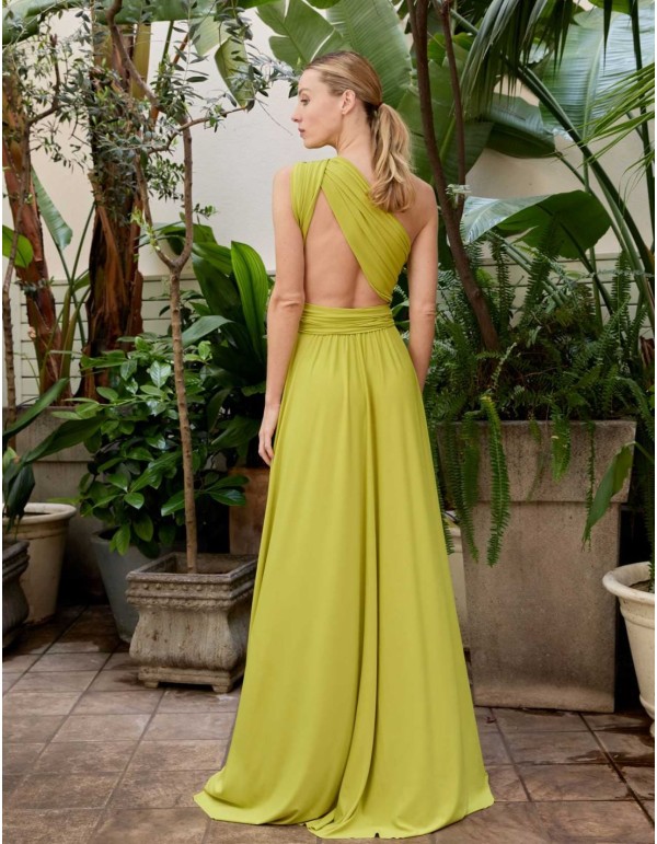 Robe longue de fête multipositions avec fente latérale 2