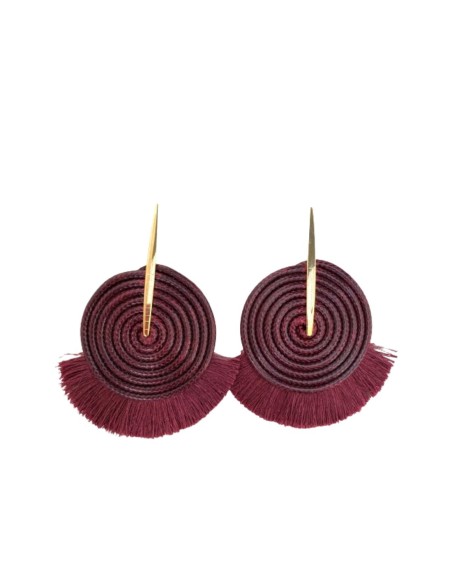 Party earrings spiral cord with fringes