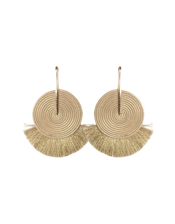 Party earrings spiral cord with fringes