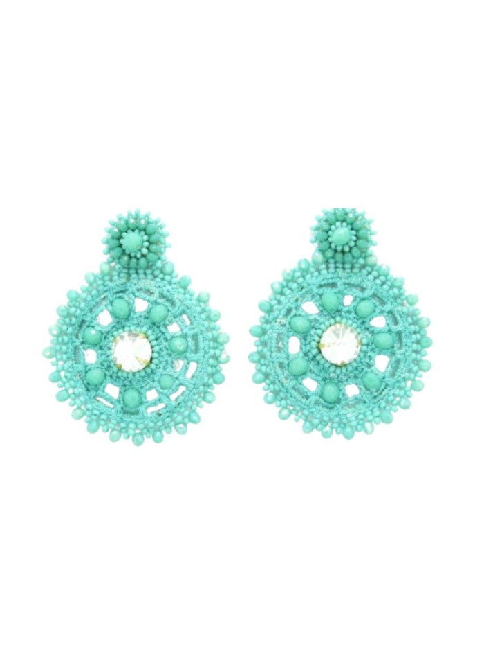 Pendientes de fiesta crochet con cristales...