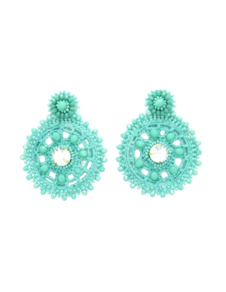 Boucle d'oreilles en crochet avec cristaux entrelacés