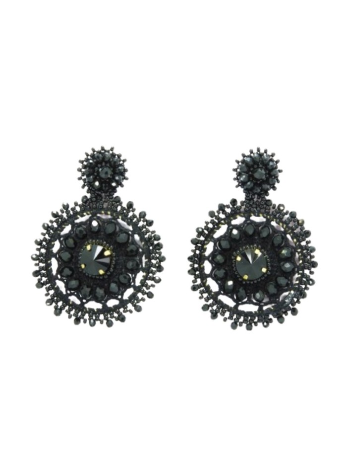 Pendientes de fiesta crochet con cristales entrelazados