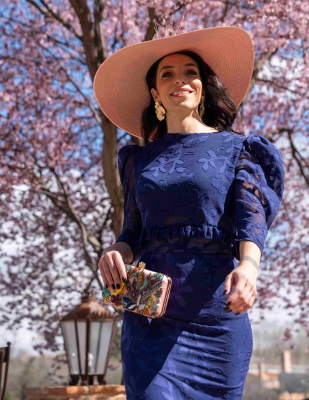 Conjunto de fiesta de top y falda estilo tubo marino