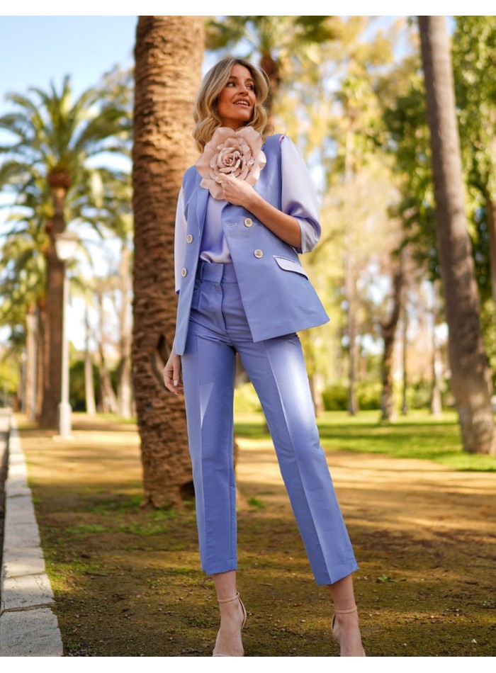 Gilet en soie sans manches avec poches doublées...