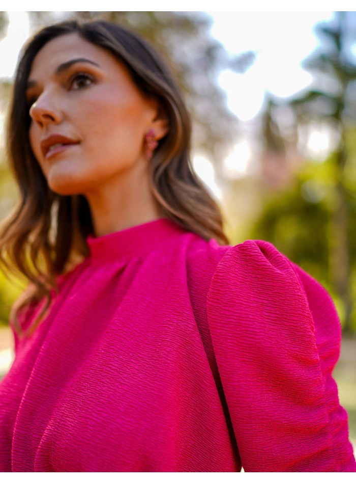 Vestido midi de fiesta de manga francesa con...