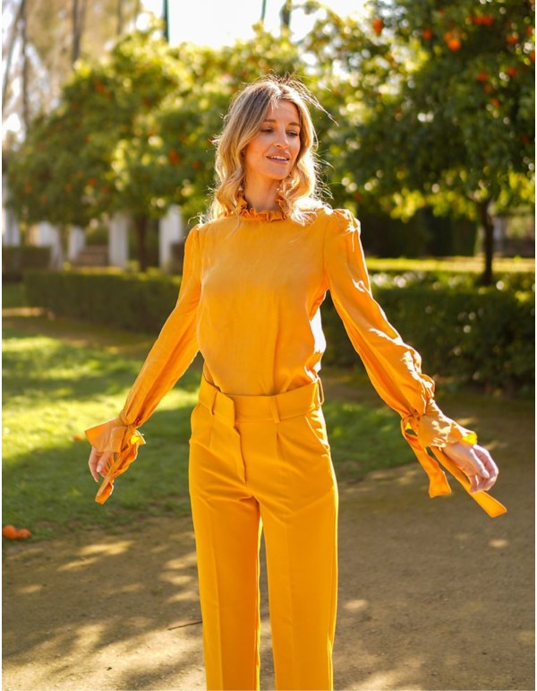 Chemisier de fête à manches longues, col montant et... 2