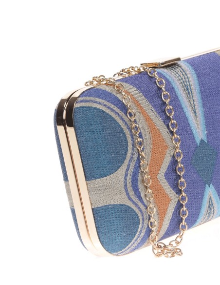 Bolso de mano bordado tricolor para invitada