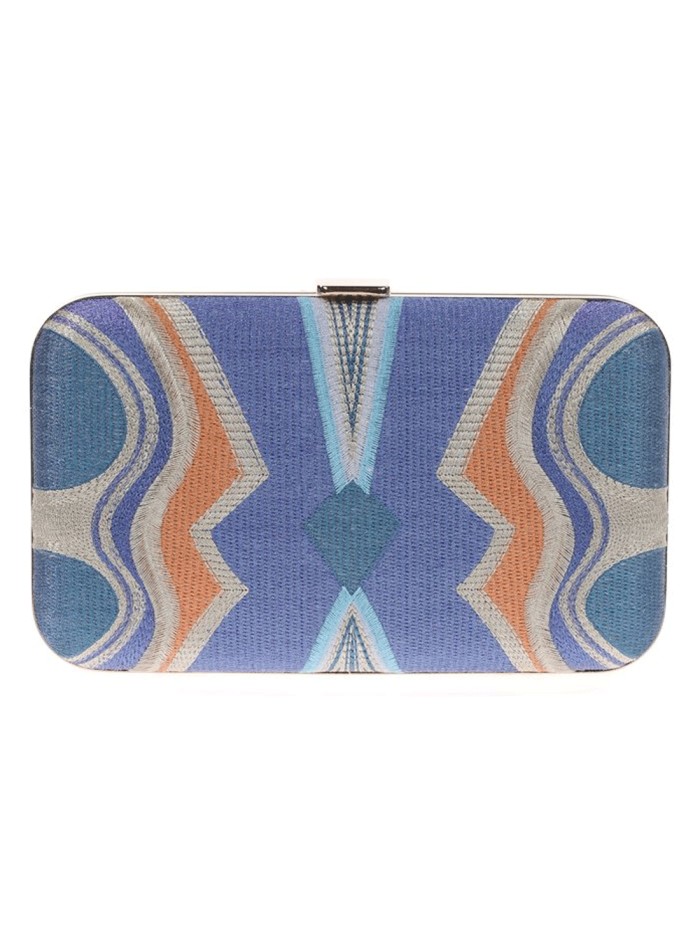 Bolso de mano bordado tricolor para invitada