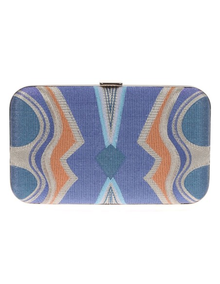 Bolso de mano bordado tricolor para invitada