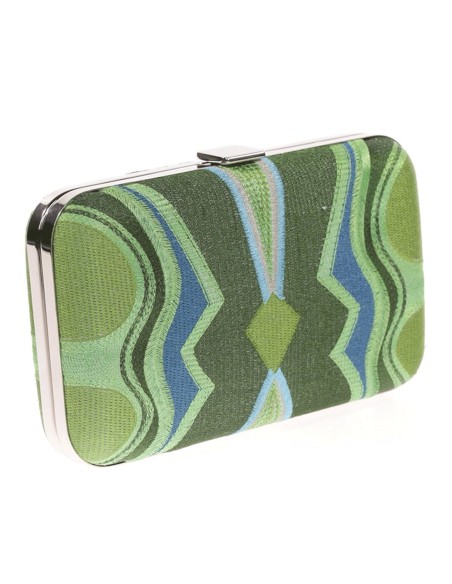 Bolso de mano bordado tricolor para invitada