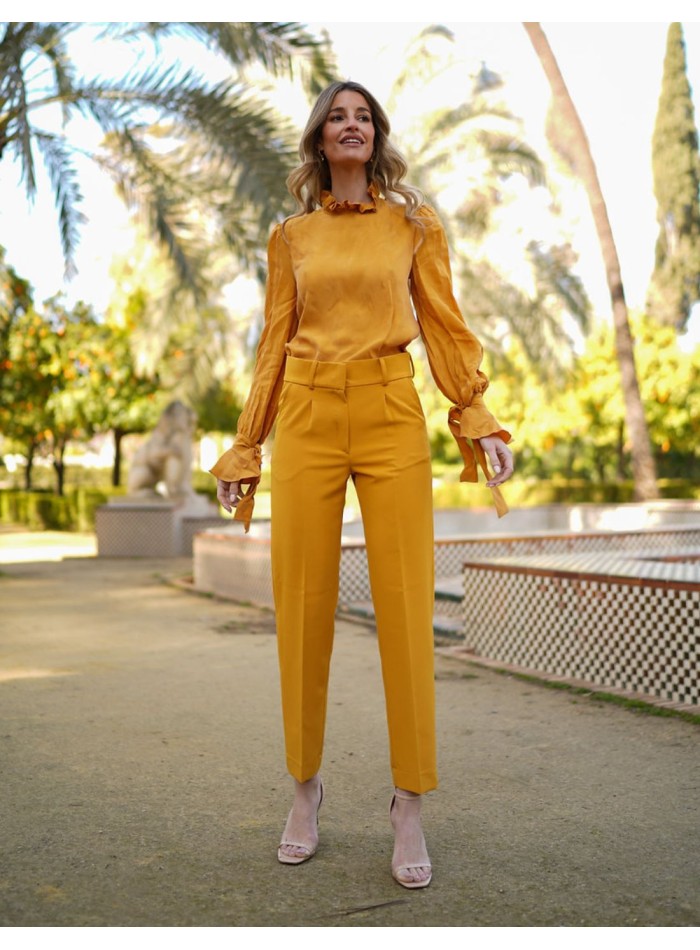 Pantalon long à pinces, coupe droite, pour la fête