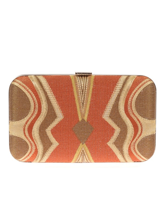 Tricolour embroidered handbag for guests